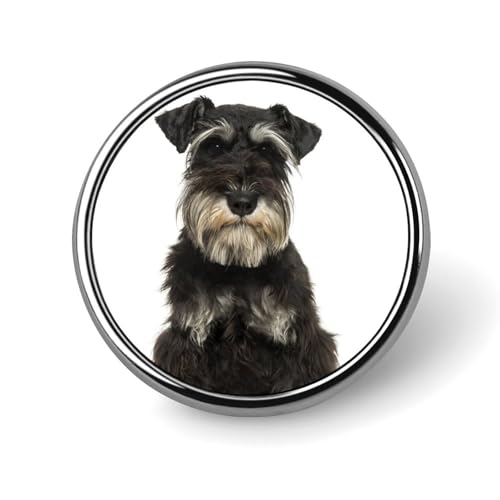 バッジ 円形 徽章 シュナウザー 犬 缶バッジ 胸章 ピンバッチ ボタンブローチ 25mm おしゃれ ネクタイピン コレクション バッグ飾 帽子 胸飾り かばん掛け 工芸品 取付簡単 男女兼用 プレゼント