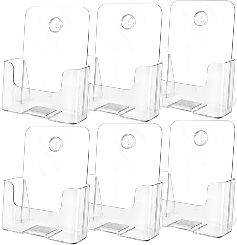 Acrylic brochure holder 6 x 8 inch (6 pack) with slanted back
