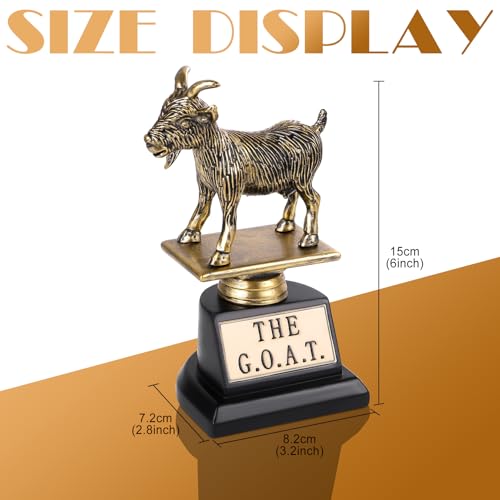 FiiMan 6" The Goat Trophy Award, G.O.A.T Greatest of All Time Trophy, Funny Recognition Trophy, Unique Recognition Gift Plaque for Fantasy Sports, Employee, Teacher, Boss, Friend. The Humble Goat!