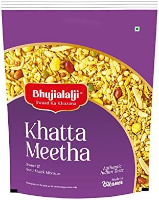 Bhujialalji Khatta Meetha (pack of 1) 1kg | Namkeen Snacks Tasty & Crunchy Tea-time Namkeen | All time favourite indian snacks/Namkeen | Ready to eat | Crsipy & Light snacks.