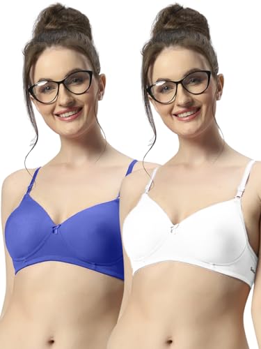 Image of Sonari 007 Wire Free Padded Bra | Medium Padding for Support, Medium Coverage, Soft Cotton Polyester Material, Adjustable Straps with Hook & Eye Closure, Wash Only