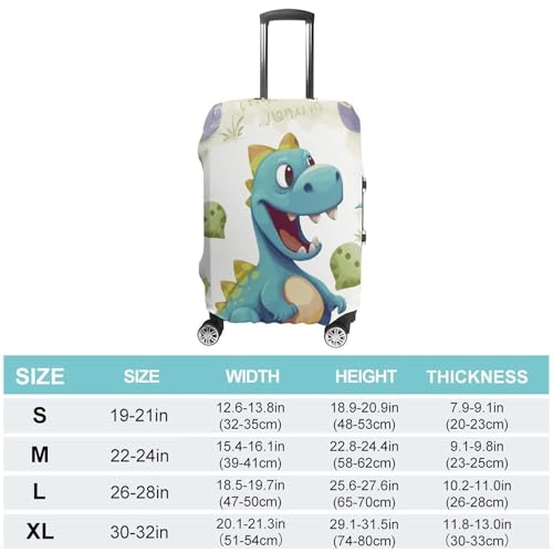 Cute Dinosaur Printed Luggage Cover Protector, Fits 18-32 Inch Luggage2