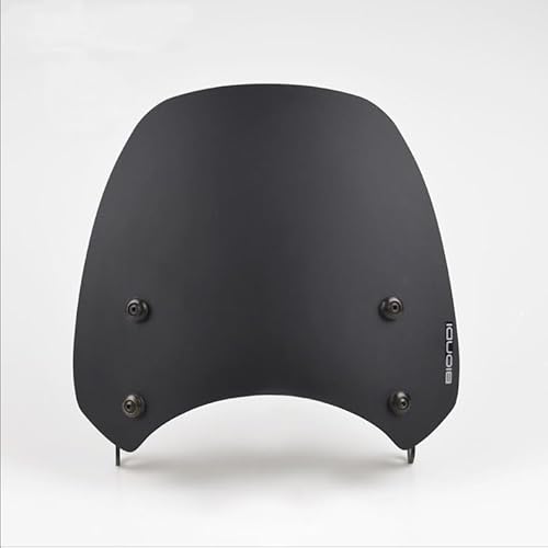 Schwarze Windschutzscheibe, Satin, matt, Sport, mit Befestigungen für Moto Guzzi V7 III, IV, V9 Bobber
