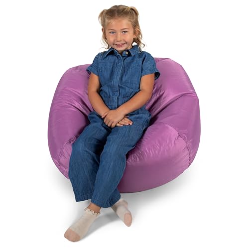 Big Joe Classic Bean Bag Chair, Radiant Orchid Smartmax, Durable Polyester Nylon Blend, 2 feet Round