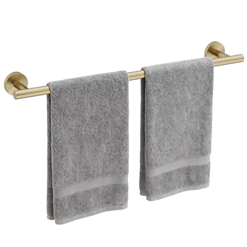 Bubxo Brushed Gold Towel Bar 24 Inch Bathroom Towel Rack (Total Length 26-Inch) Towel Holder Wall Mounted Thicken SUS304 Stainless Steel Towel Rod Modern Home Decor