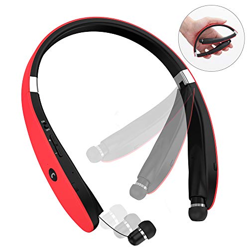Bluetooth Headphones, Bluetooth Headset Foldable Neckband Wireless Headset with Retractable Earbuds, - //coolthings.us