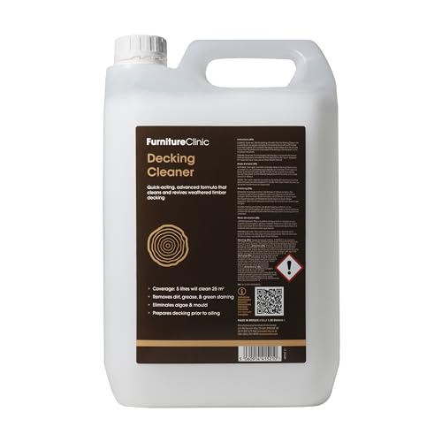Decking Cleaner 5L - Quick Acting Formula That Cleans and Revives Weathered Decking by Furniture Clinic – Removes Algae & Moss – No Scrubbing Required