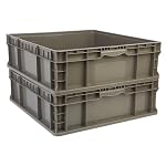 Hudson Exchange 24 x 22 x 7.5 (2 Pack) Straight Wall Handled Storage Container Tote, Gray/Brown - Image 4