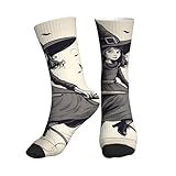EKPASVC Calcetines de tubo con estampado de bruja voladora para hombre, comodidad similar al algodón, rendimiento atlético, para correr y uso diario, 1 negro., Altoa única