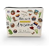 YULUENZE Take Me To Arizona Makeup Bag Arizona Travel Gift Small Canvas Organizer Bag with Zipper...