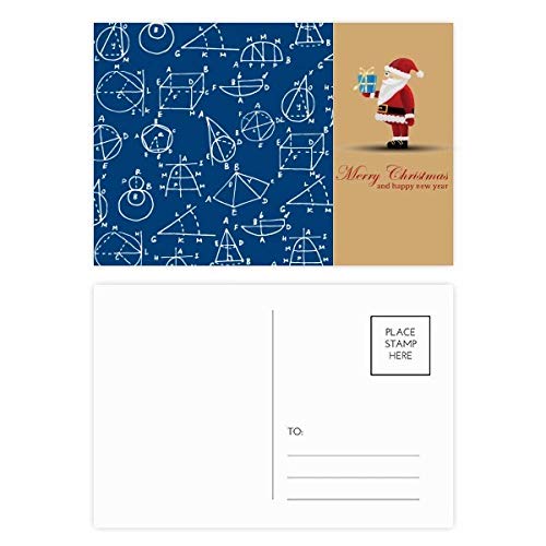 Cartes postales de Père Noël géométrique en lot de 20 pour cartes de voeux et papeterie créative