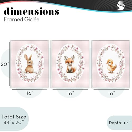 Tableaux animaux vichy Stupell Industries lot de 3