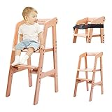 Yoleo High Chair Wooden for Toddlers Junior Childs, Sturdy Durable Dining Feeding Chair That Grows...