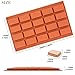 FUNSHOWCASE 20 Cavities Rectangular Chocolate Candy Bar Silicone Mold Rectangle Soap Cake Pan