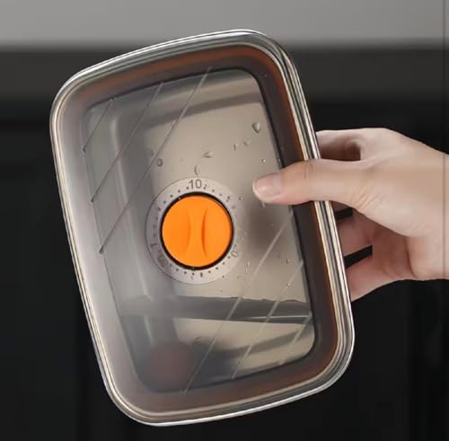 Image of STARKENDY Stainless Steel Food Storage Containers | 316 Food Grade Fridge storage container Leakproof Kitchen Organizer | Freshness Locking, Microwavable & Freezer Safe (1000 ML PACK OF 1)