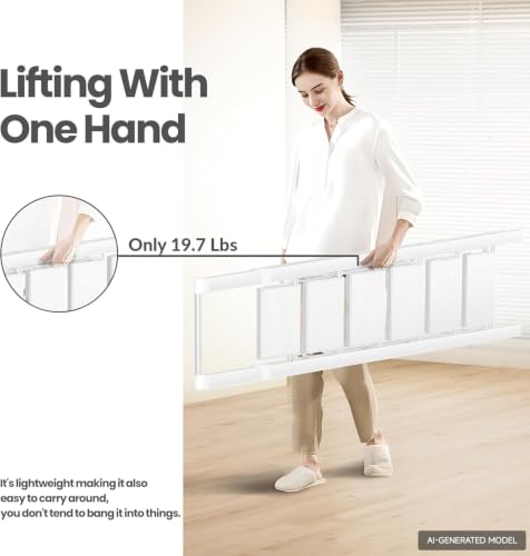 Image of SOLADDER 6 Step Ladder, Folding Step Stool with Handgrip and Anti-Slip Wide Pedal, Portable Lightweight Aluminum Stepladder for Kitchen, Home, Library, Office (300 lbs Capacity) - White