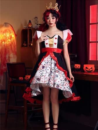 Queen of Hearts Costume Movie Character Halloween Costume Adult Women Dress