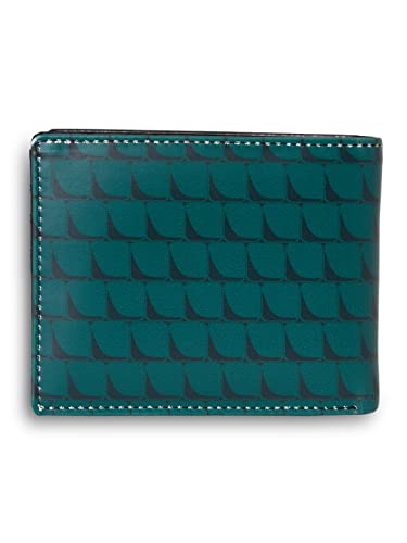 Image of KARA Green Unisex Bifold Wallet | Faux Leather Superhero-Themed Printed Canvas Purse | Comes with a Collectible Metal Tin Box | A Fun, Quirky Gift Idea for Him or Her, for Any Occasion or Birthday