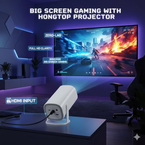 Drumstone 15 πππππ πΎπππππππ Smart 1080P Full HD LED Projector for Home Entertainment, LCD Big Screen Display with HDMI USB AV VGA Input, Portable Indoor Movie & Video Projection System 5 41SesTGn6sL