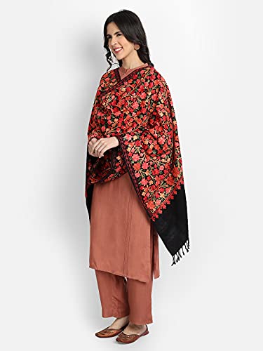 Zamour Kashmiri Embroidery Indian Shawl Stole Scarf Wrap for Wedding Parties Bridesmaid Prom (28 inch x 80 inch)3