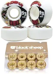 Roda Moska Skate 53mm Branca + Rolamento Black Sheep Gringo