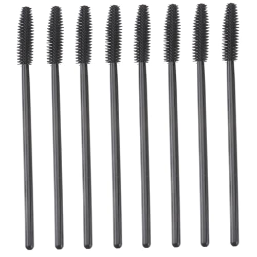 FOYTOKI Eyebrow Spoolie Lash Brush Set 50pcs Disposable Nylon Bristles for Daily Makeup for Professionals Beginners (black)