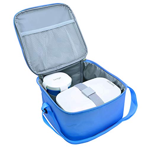 Bentgo Classic Bag (Blue) - Insulated Lunch Bag Keeps Food Cold On the Go - Fits the Bentgo Classic Lunch Box, Bentgo Cup, Bentgo Sauce Dippers and an Ice Pack - Works With Other Food Storage Boxes