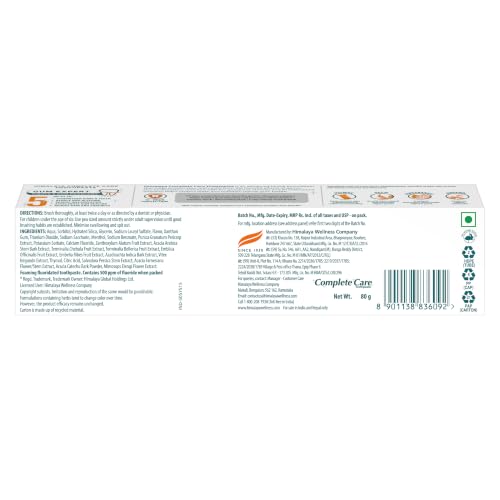Image of Himalaya Complete Care Toothpaste 80g | For Strong Teeth & Healthy Gums | With Neem, Miswak & Triphala | Herbal Formulation