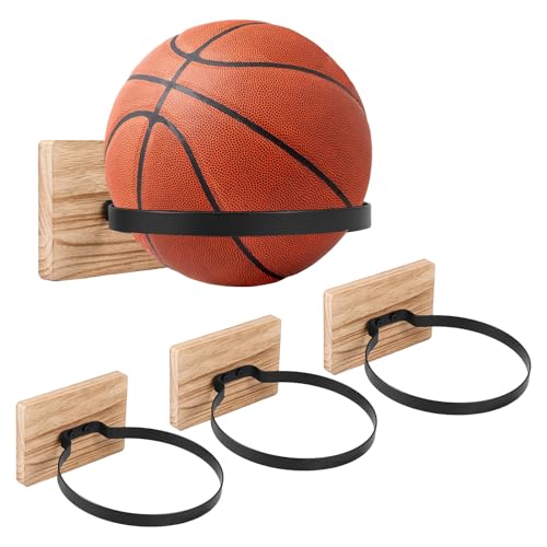 Support en bois pour ballon de basket foot volley contre le désordre dans la maison