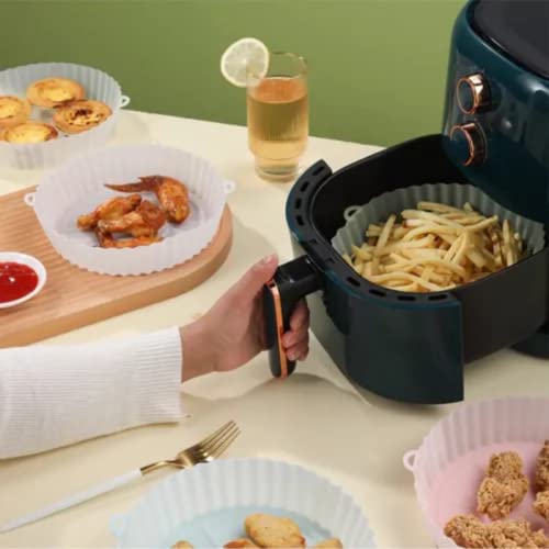 Kit 2 Peças Air Fryer Silicone Reutilizável Resistente ao Calor Livre de BPA Forma Redonda de Silico
