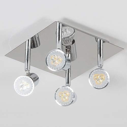 Foco de 4 vías ajustable con lámpara de techo LED y casquillo GU10 6