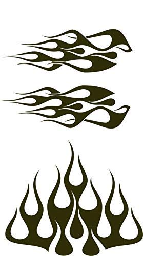 Image of STYLE1 Multi-Color Flame Decal Kit Golf Cart, UTV, RC, ATV, Mower, Motorcycle Tank (C - Large, DG23-080 Brown)