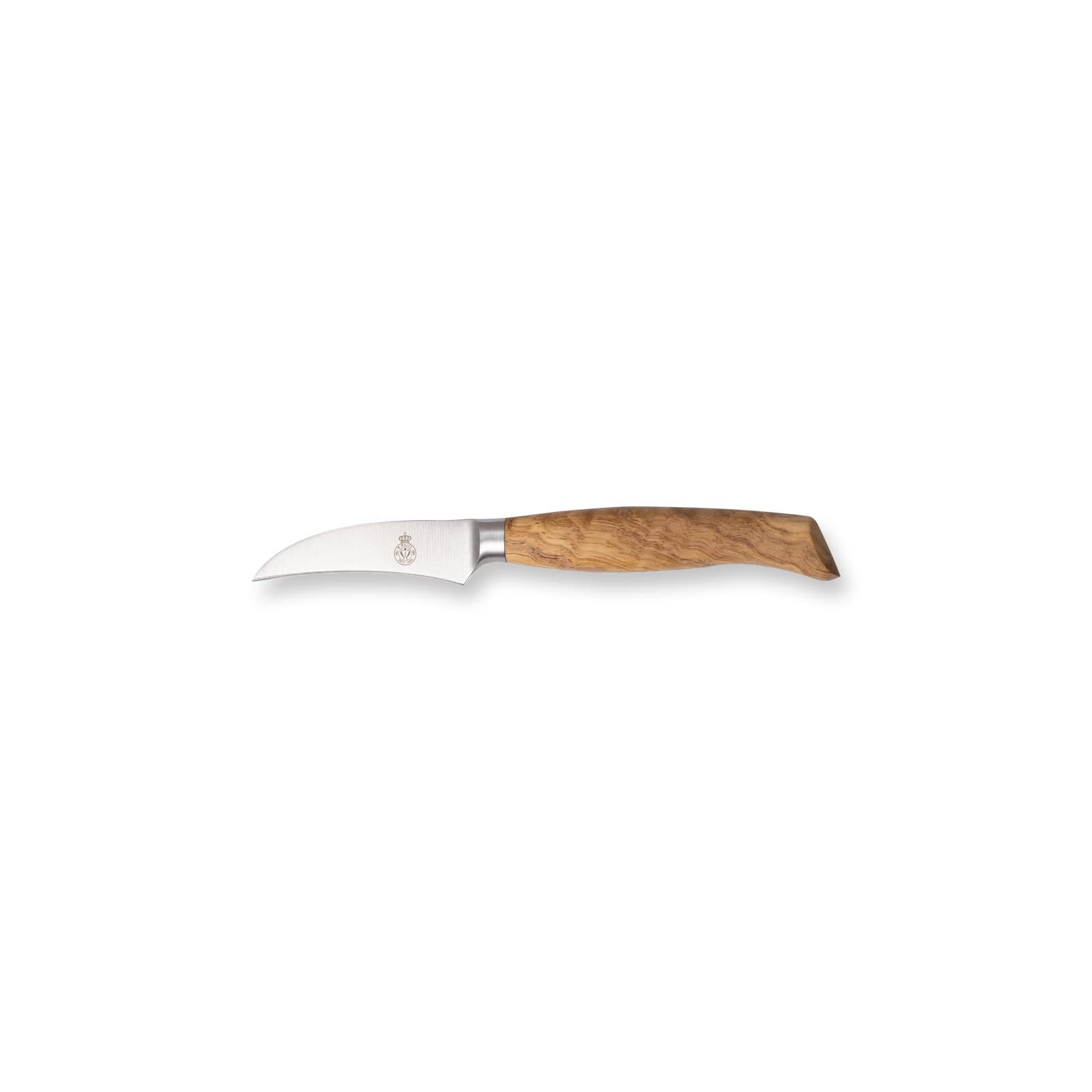 WEITZ Schälmesser 7 cm, Edelstahl mit Olivenholzgriff | Gebogen, Gemüsemesser, Präzisionsmesser aus Solingen, Made in Germany, Langlebig & handlich