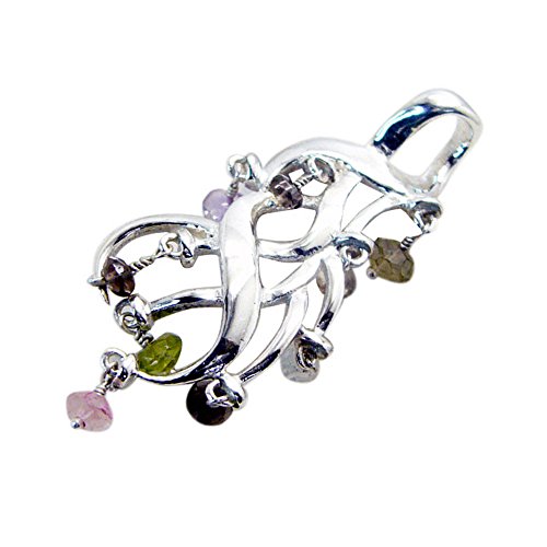 Pendentifs pour fabrication de bijoux en argent massif et véritables pierres fines taillées
