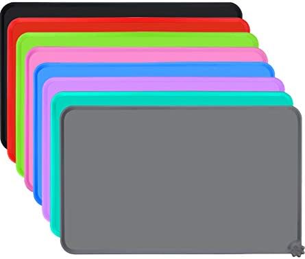 Joytale Silicone Pet Feeding Mat,Non Slip Waterproof Bowl Mat for Dog and Cat,47 x 30 cm,Grey