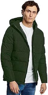 جاكيت منفوخ بغطاء راس قابل للإزالة- للرجال