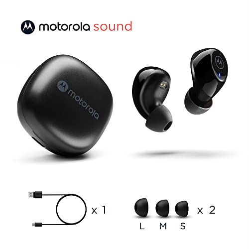 Motorola Moto Buds 105 - True Wireless Enc Bluetooth Earbuds With Touch Control & Micro-Charging Case - Ipx5 Water-Resistant, Lightweight Comfort-Fit, Clear Sound - Black #TOP4