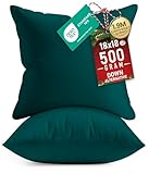 Utopia Bedding 18x18 Pillow Inserts, Set of 2, Dark Teal – Indoor Decorative Throw Pillows for Bed, Sofa & Couch – Soft, Supportive & Fluffy Cushion Inserts