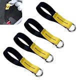 Zehiony 4 PCS Car Door Emergency Pull Cords, Rear Door Manual Unlock Handle Strap for Quick Escape, High Strength Nylon Extended Safety Pull Cord, Compatible with Tesla Model Y/3 (Black & Yellow)