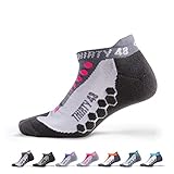 Thirty48 Running Socks Unisex/ CoolMax Fabric Keeps Feet Cool & Dry/Fluorescent Pink/Gray/Medium