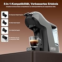 Kapselkaffeemaschine 19 Bar, Multi-Kapselmaschine für Nespresso* Original/Dolce Gusto*/Lavazza* a modo mio ESE Pads(44mm)/Kaffeepulver, 1L Wassertank, 3 Temperaturen,7 Wassermengen – Ansicht 2