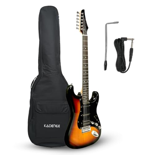 Kadence EGSUN Astroman 39” Electric Guitar | SG Style | Solid Paulownia Wood | S S H Pickup Setup | Gig Bag + Cable | Sunburst discount deal