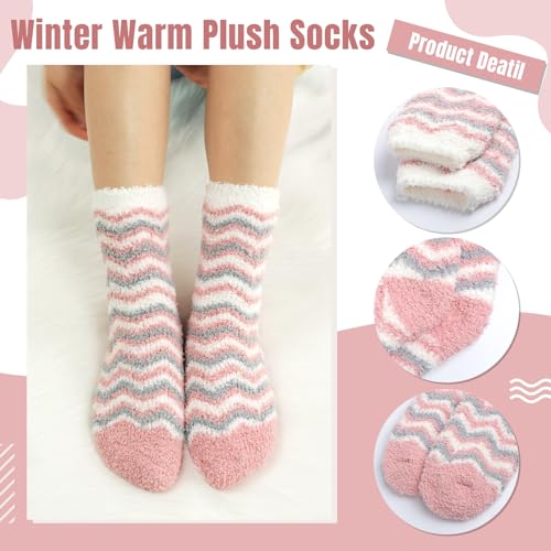 Image of HIALTODAY Fuzzy Socks Womens Cozy Fluffy Socks for Women Soft Winter Warm Socks for Home Christmas Gifts, Hot Pink