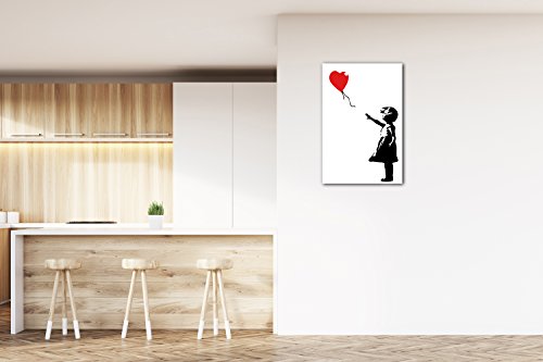 Toile Banksy Petite Fille au Ballon - Tableau Déco Porteur d'Espoir 60x80 - 5