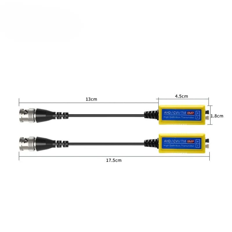 Image of COOLCOLD Video Balun | 8MP (Pack of 3), 4K Passive HD BNC Video Balun Transceiver Transmitter Via Rj45 Cable AHD /TVI /CVI /CVBS for Full HD CCTV DVR Security Surveillance Camera System (Yellow, 3 Pair)