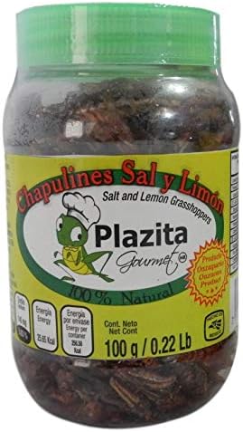 Chapulines Gourmet Edible Insects, Salt and Lemon Gourmet edible insects from Oaxaca Mexico 100 G - 3.52 Oz (Salt and Lemon)