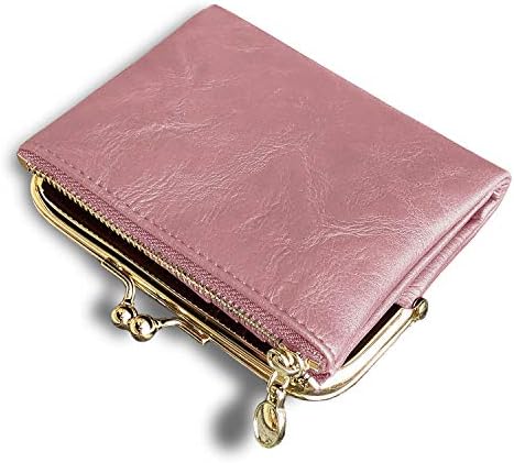 AOXONEL Womens Wallet Small RFID Ladies Compact Bifold Leather Vintage Coin Purse with Zipper and Kiss Lock (Green)