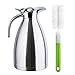 Carafe isotherme à double paroi en acier inoxydable 304, anti-fuite, anti-éclaboussure, pour café, jus, lait, thé 1L Silver