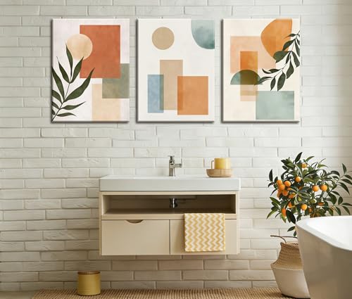 Image of Frimeeme 3 Piece Boho Sun Canvas Wall Art, 12x16 Inches