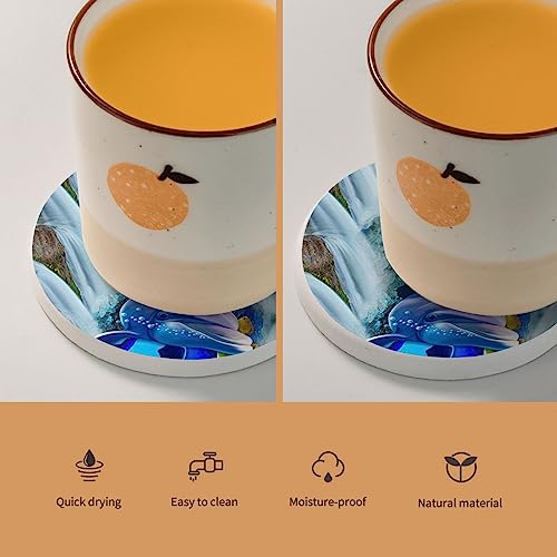 Diatomite résistante à la chaleur : dessous de verre bleu 10 cm pour table
